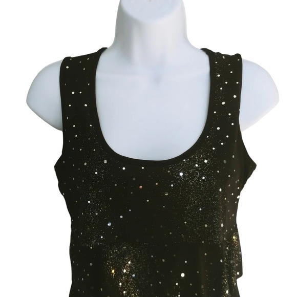 MIA  Black Sparkles Multi-layered Top M - Picture 2 of 8